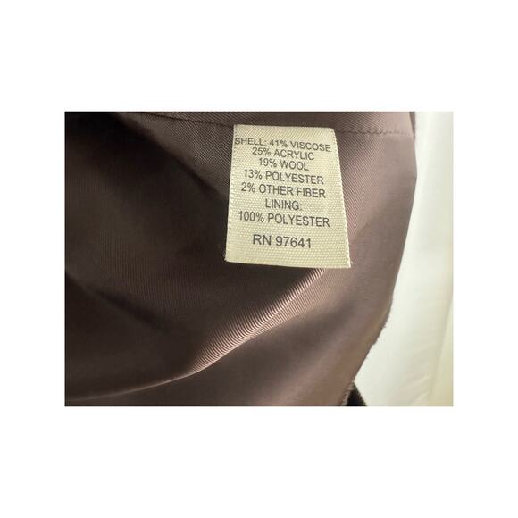 J. Jill Size 10 Dark Brown Blazer Jacket One button front V Neck Lined Womens - Picture 2 of 4